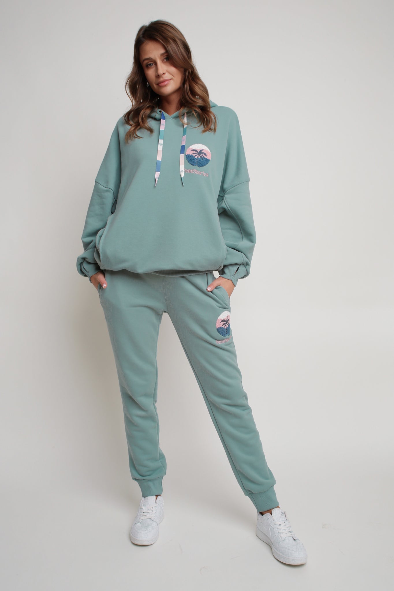 OVERSIZE HOODED SWEATSHIRT MINT - SANIBEL
