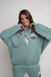 OVERSIZE HOODED SWEATSHIRT MINT - SANIBEL