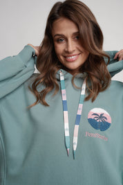 OVERSIZE HOODED SWEATSHIRT MINT - SANIBEL