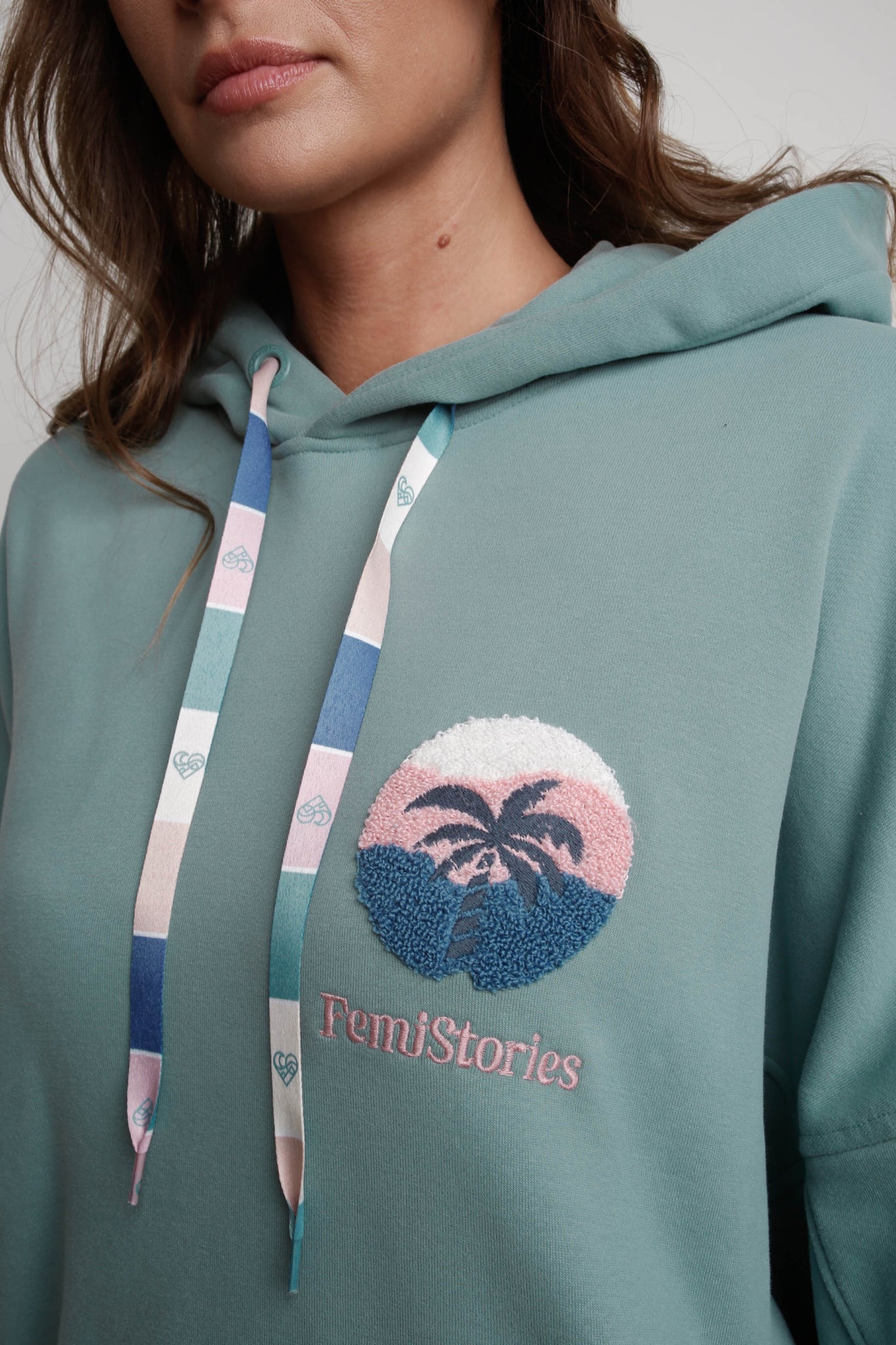 OVERSIZE HOODED SWEATSHIRT MINT - SANIBEL