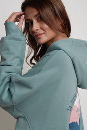 OVERSIZE HOODED SWEATSHIRT MINT - SANIBEL