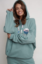 OVERSIZE HOODED SWEATSHIRT MINT - SANIBEL