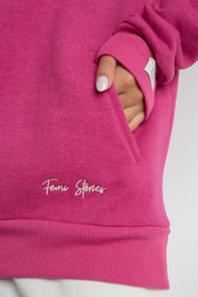 PURPLE HOODED SWEATSHIRT WITH FLOWER PRINT - NEMOS