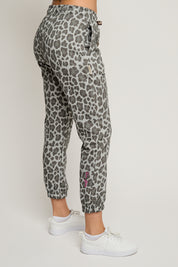 SPODNIE DRESOWE TYPU BAGGY SZARE Z PRINTEM W PANTERĘ - REVE