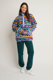 BLUZA FLEECE FIOLETOWO ZIELONA - NUNIVAK