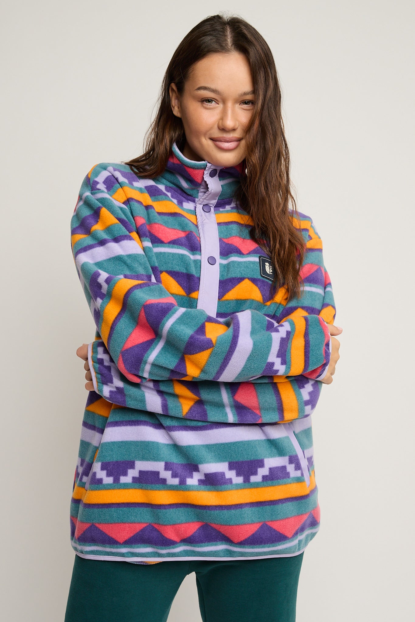 BLUZA FLEECE FIOLETOWO ZIELONA - NUNIVAK