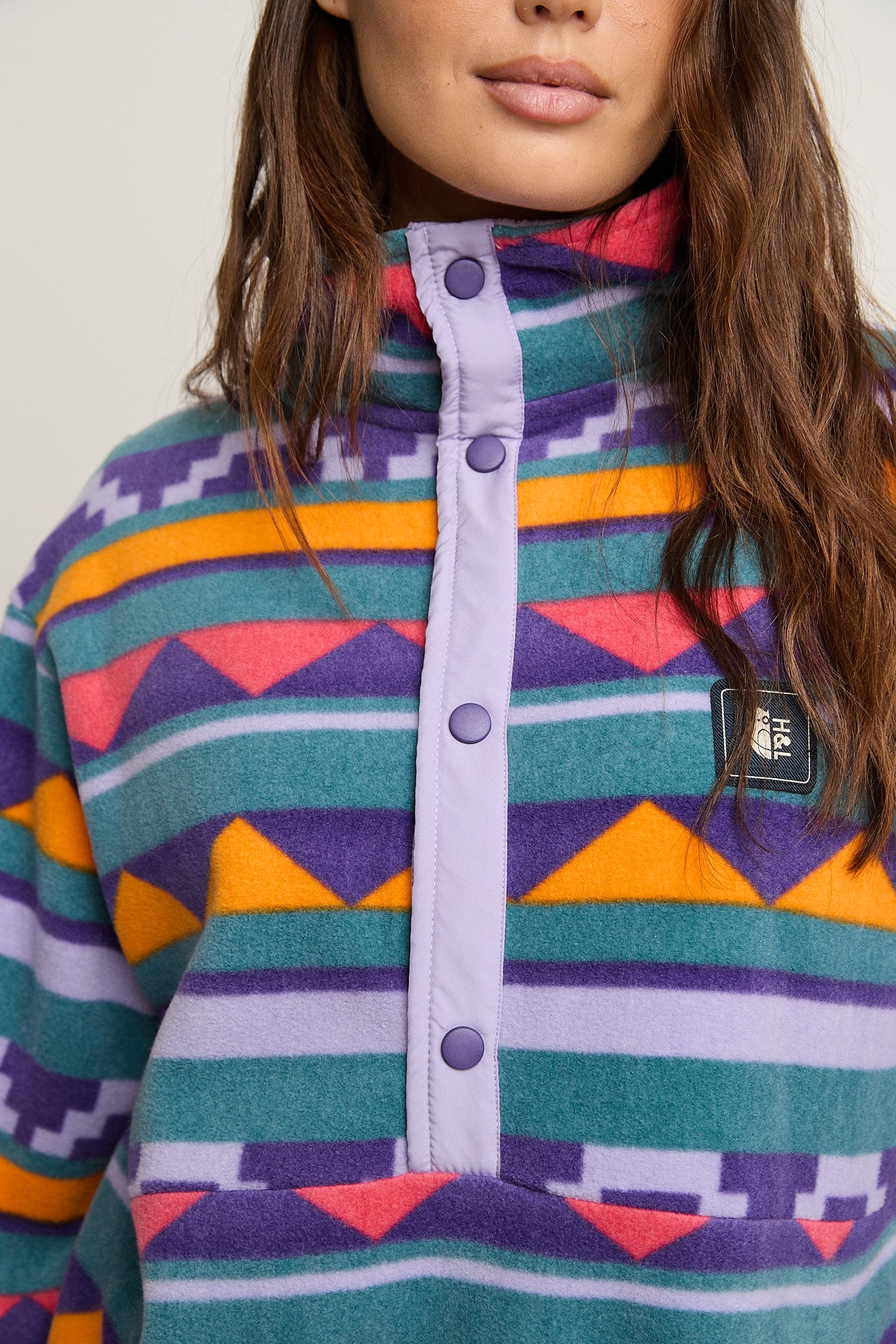 BLUZA FLEECE FIOLETOWO ZIELONA - NUNIVAK