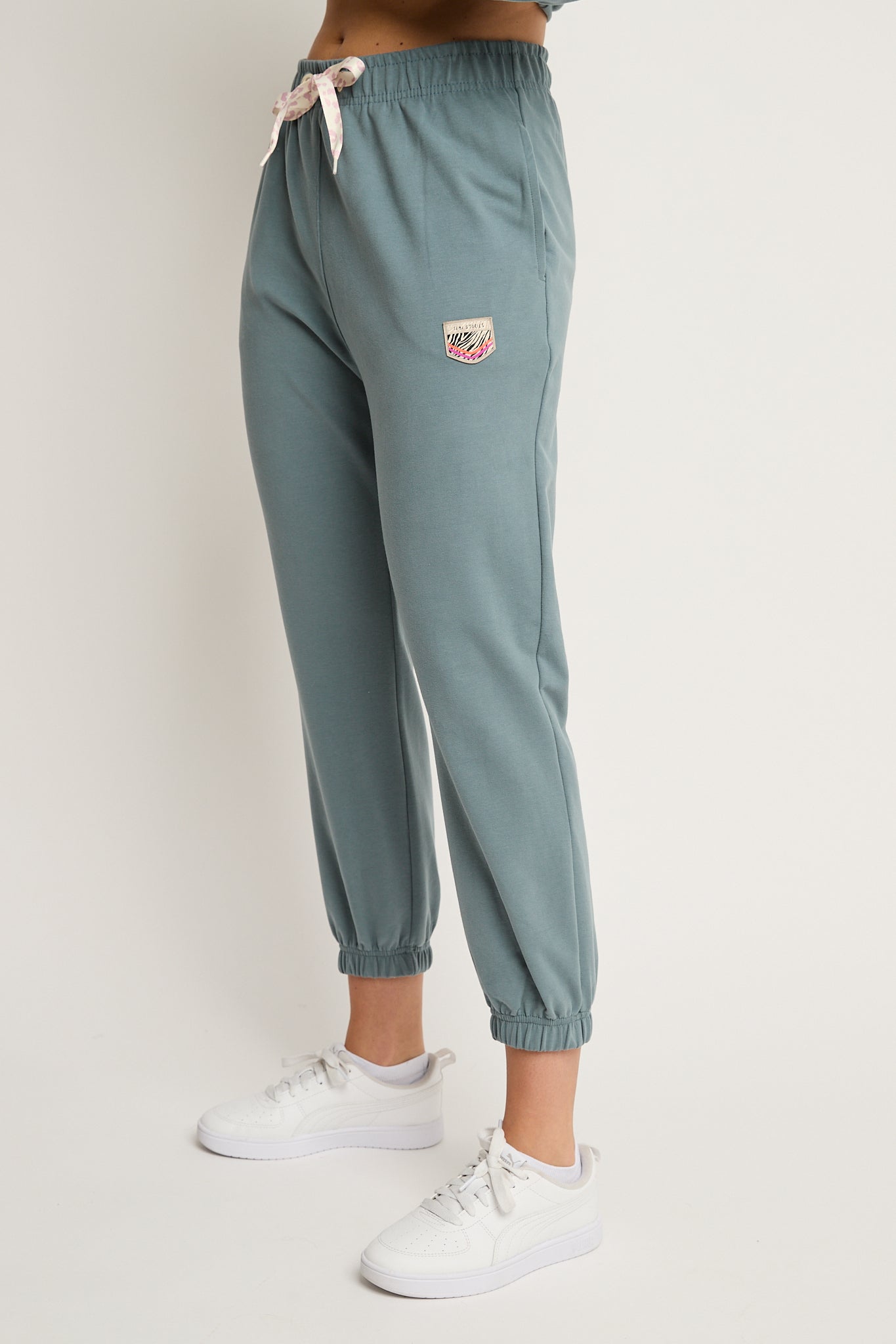 SPODNIE DRESOWE TYPU BAGGY TURKUSOWE - REVE