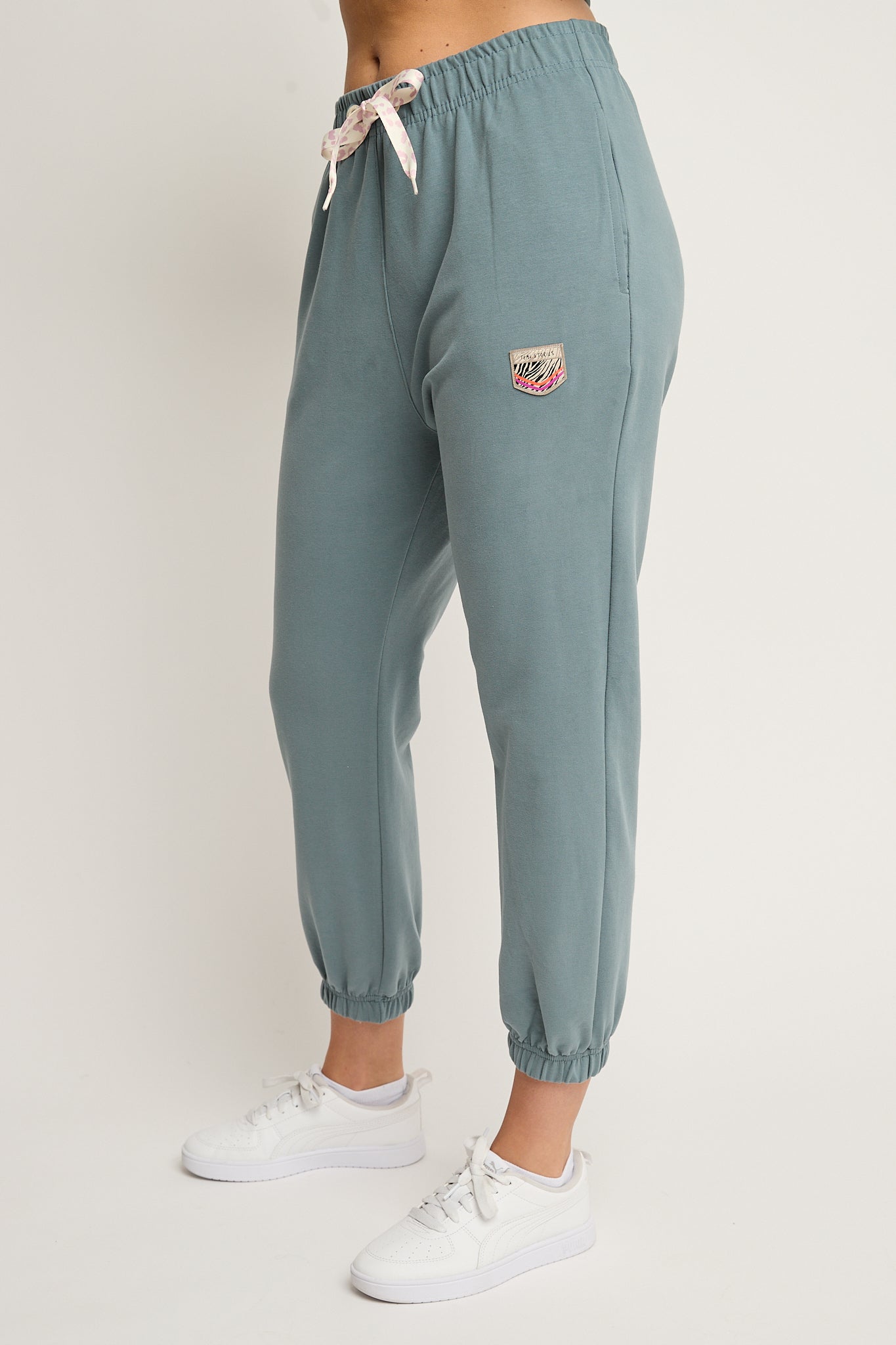 SPODNIE DRESOWE TYPU BAGGY TURKUSOWE - REVE