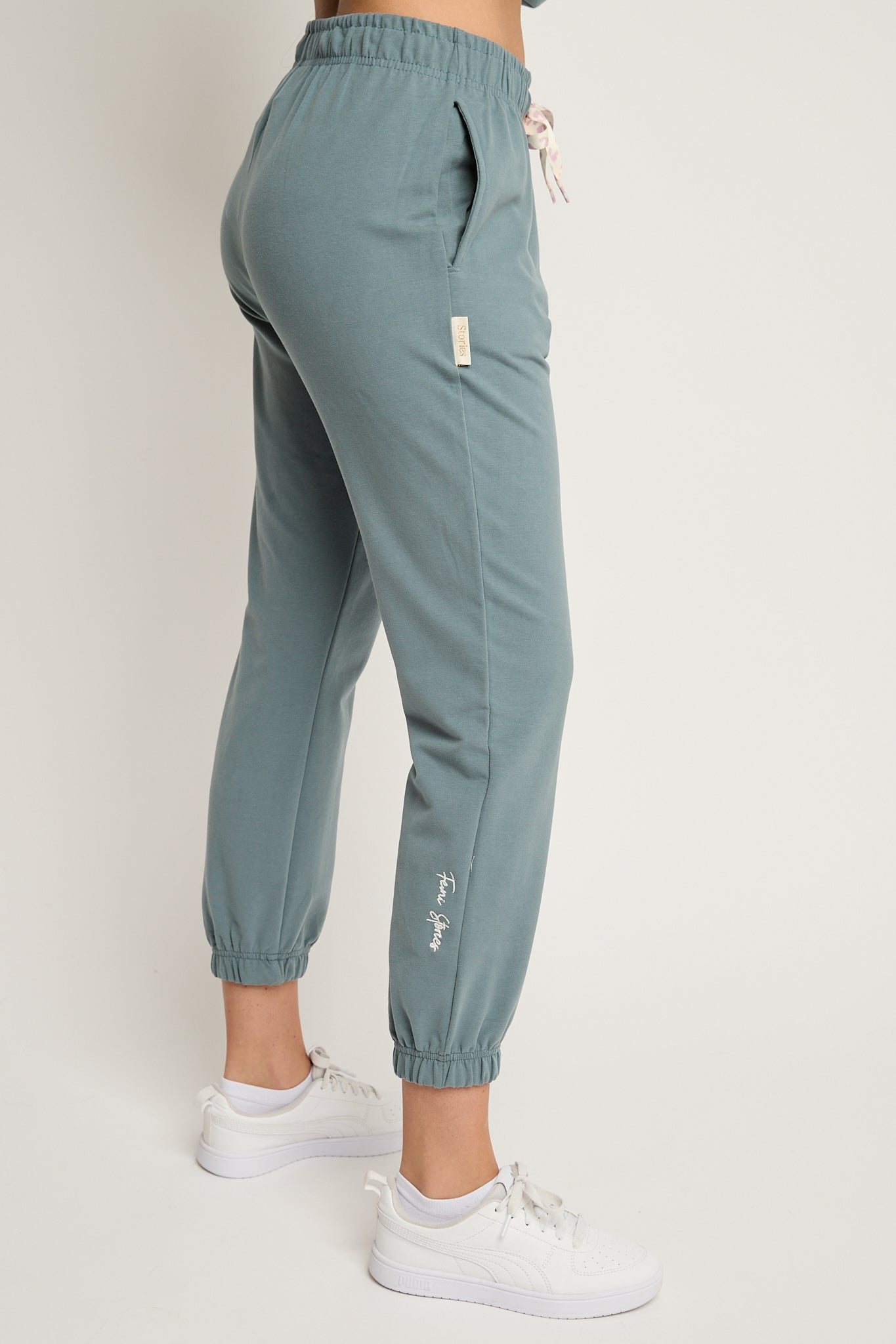 SPODNIE DRESOWE TYPU BAGGY TURKUSOWE - REVE