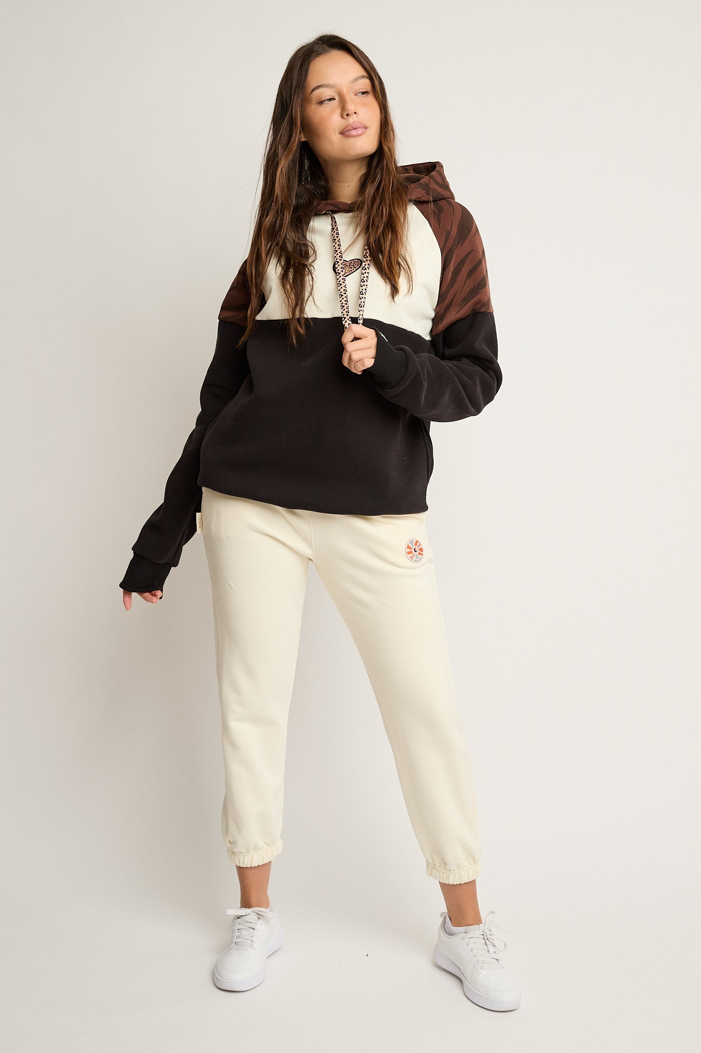 SPODNIE DRESOWE TYPU BAGGY ECRU - REVE