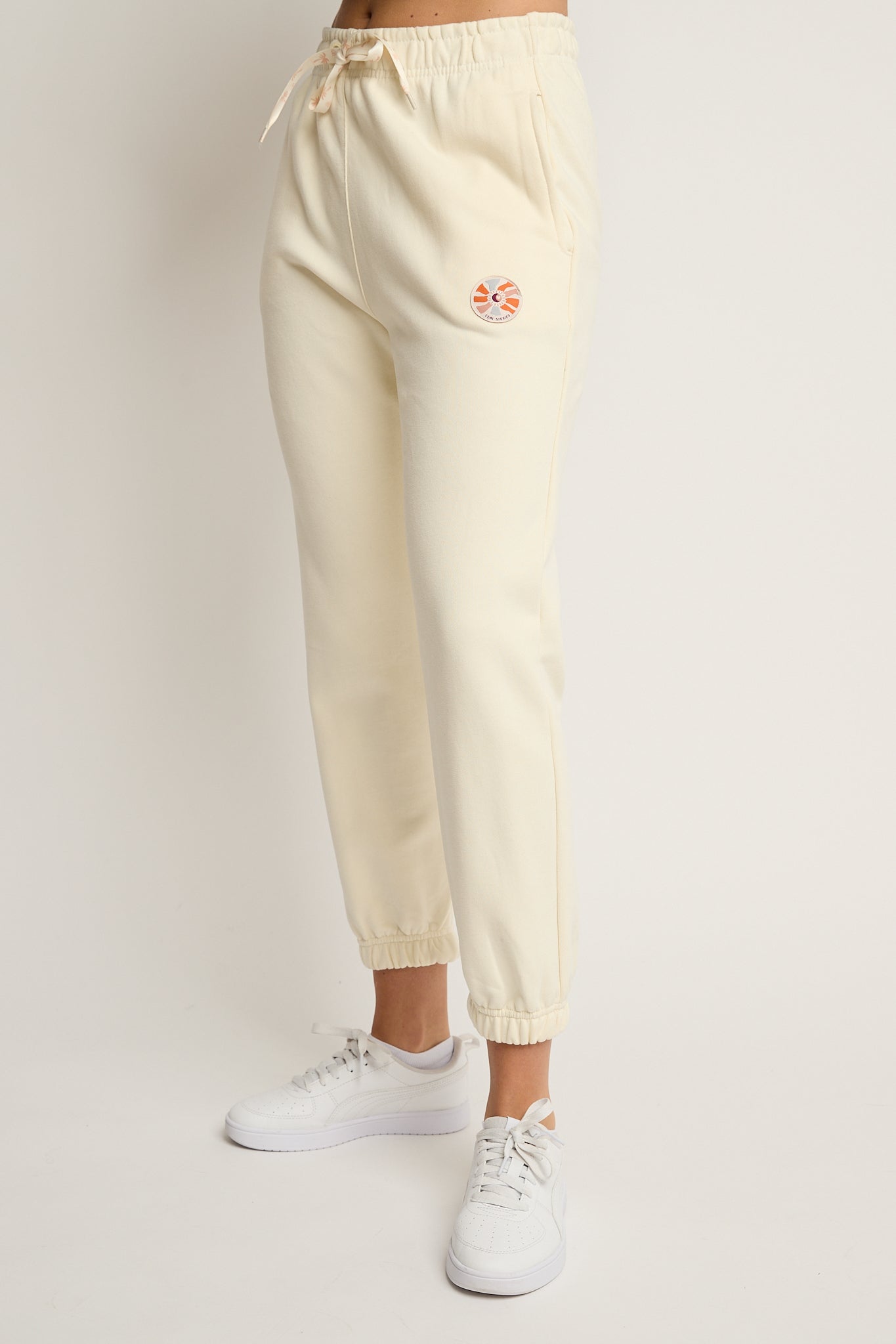 SPODNIE DRESOWE TYPU BAGGY ECRU - REVE