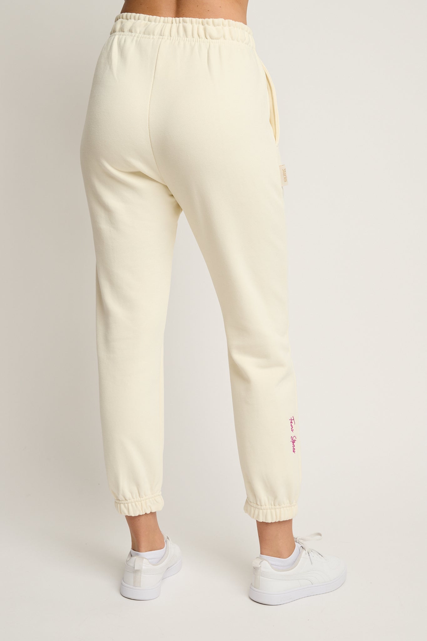 SPODNIE DRESOWE TYPU BAGGY ECRU - REVE