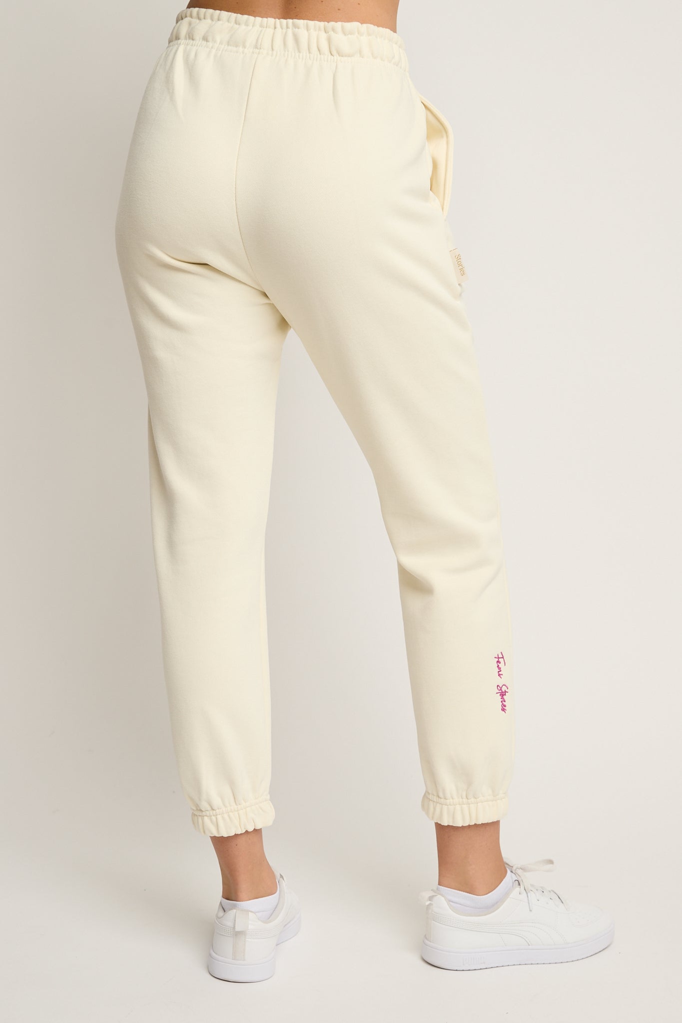 SPODNIE DRESOWE TYPU BAGGY ECRU - REVE