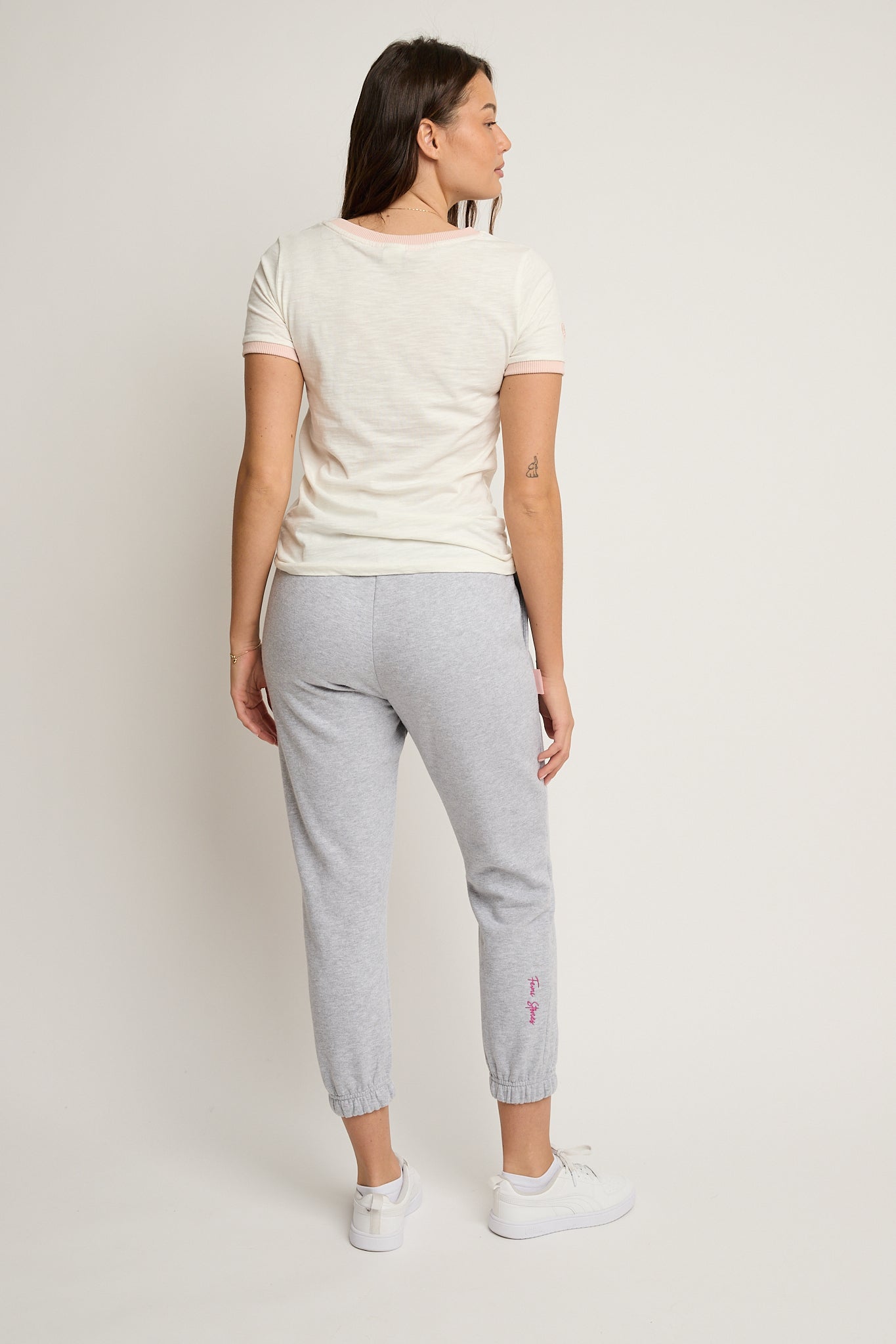 SPODNIE DRESOWE TYPU BAGGY SZARY MELANŻ - REVE