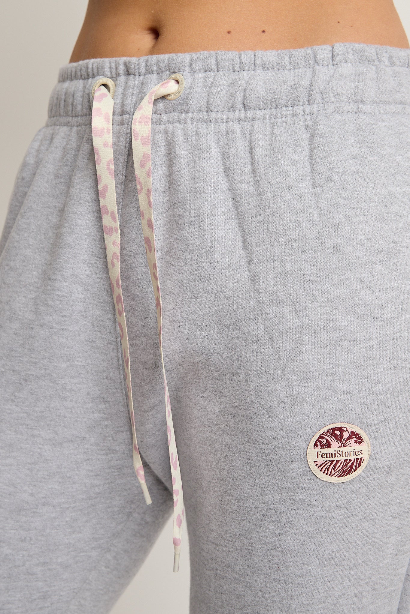 SPODNIE DRESOWE TYPU BAGGY SZARY MELANŻ - REVE