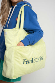 TORBA TYPU SHOPPER BAG ŻÓŁTA Z ANTRACYTOWYM NAPISEM - NAYA