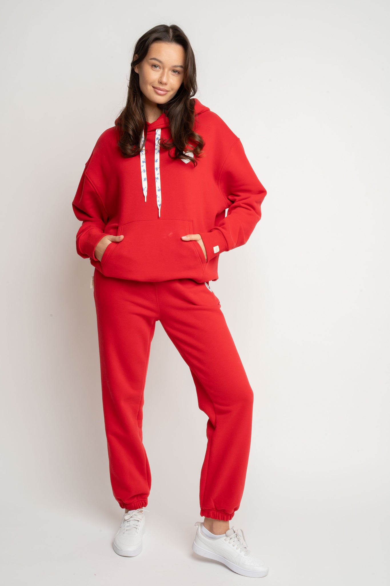 BLUZA Z KAPTUREM CZERWONA - AURENA