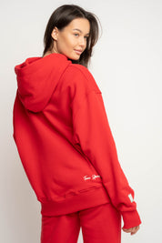 BLUZA Z KAPTUREM CZERWONA - AURENA