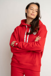 BLUZA Z KAPTUREM CZERWONA - AURENA