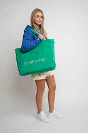 TORBA TYPU SHOPPER BAG ZIELONA Z JASNOZIELONYM NAPISEM - NAYA