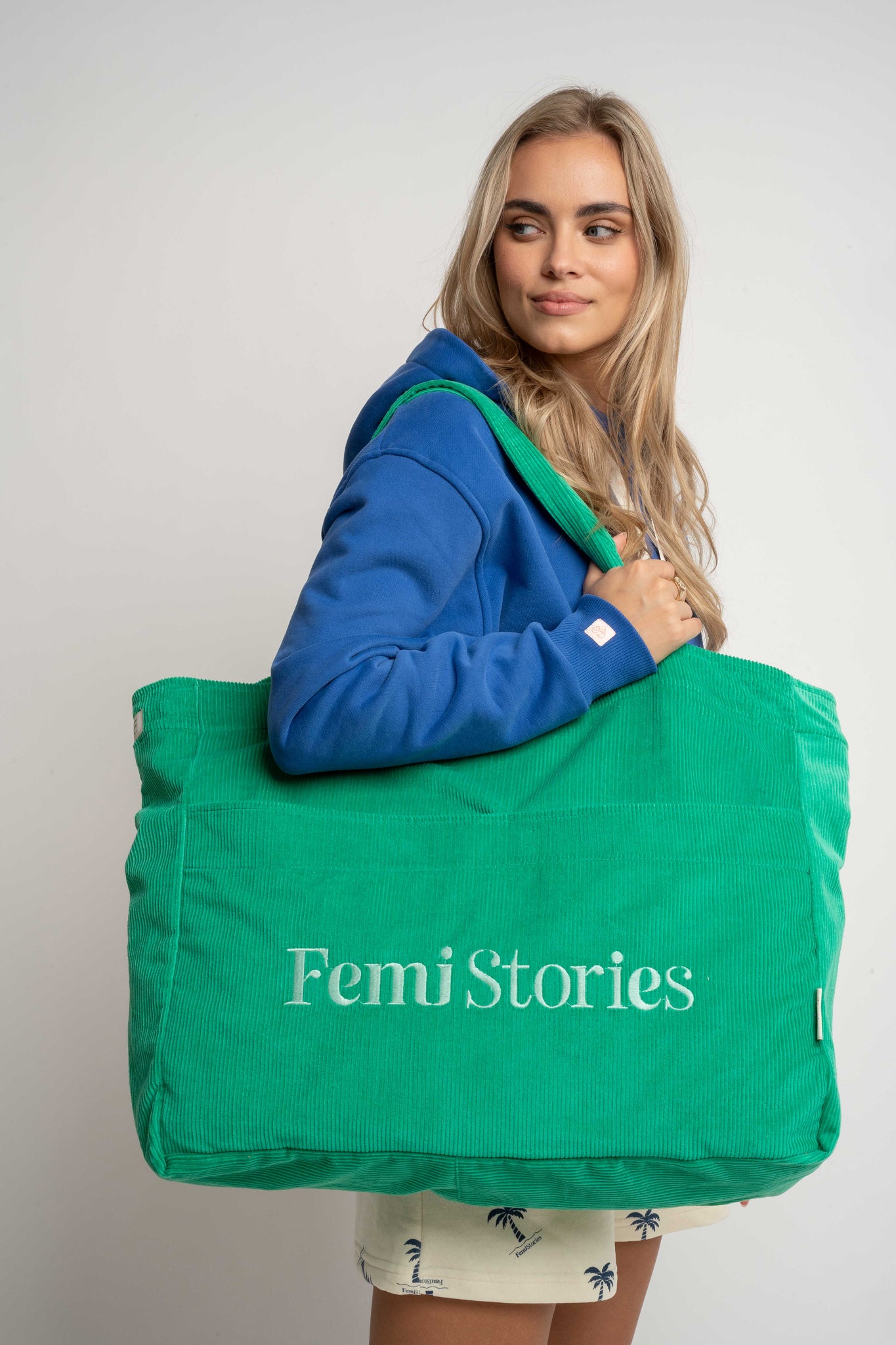 TORBA TYPU SHOPPER BAG ZIELONA Z JASNOZIELONYM NAPISEM - NAYA