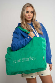 TORBA TYPU SHOPPER BAG ZIELONA Z JASNOZIELONYM NAPISEM - NAYA