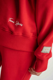 BLUZA Z KAPTUREM CZERWONA - AURENA