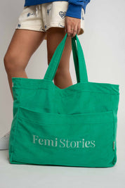 TORBA TYPU SHOPPER BAG ZIELONA Z JASNOZIELONYM NAPISEM - NAYA