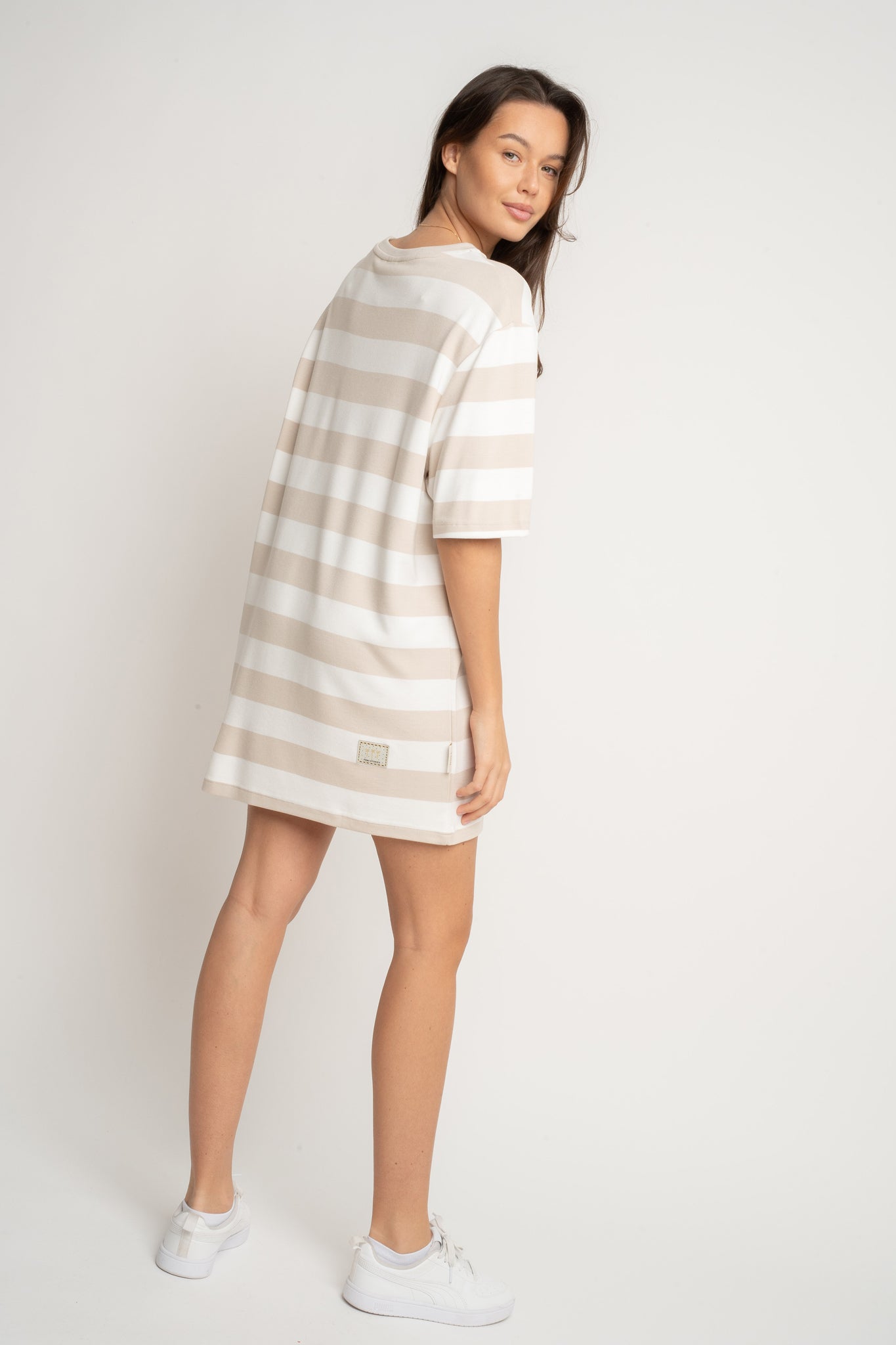 T-SHIRT BEŻOWY W PASKI - MARE