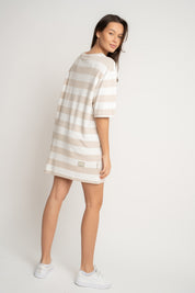 T-SHIRT BEŻOWY W PASKI - MARE