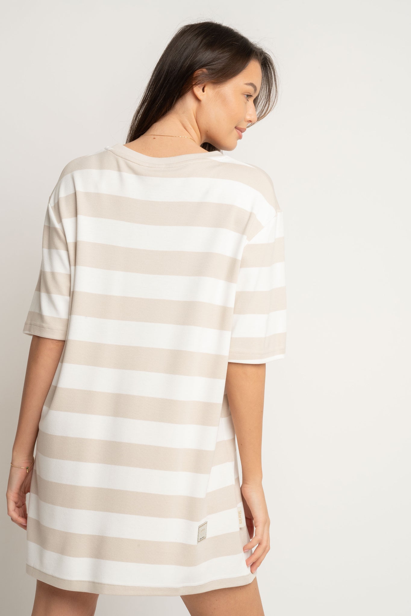 T-SHIRT BEŻOWY W PASKI - MARE