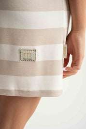 T-SHIRT BEŻOWY W PASKI - MARE