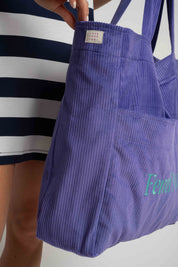 TORBA TYPU SHOPPER BAG FIOLETOWA Z ZIELONYM NAPISEM - NAYA