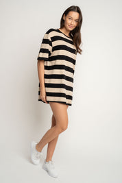 T-SHIRT CZARNY W PASKI - MARE