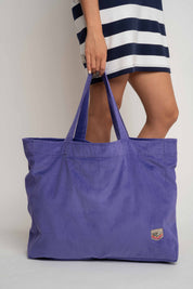 TORBA TYPU SHOPPER BAG FIOLETOWA Z ZIELONYM NAPISEM - NAYA