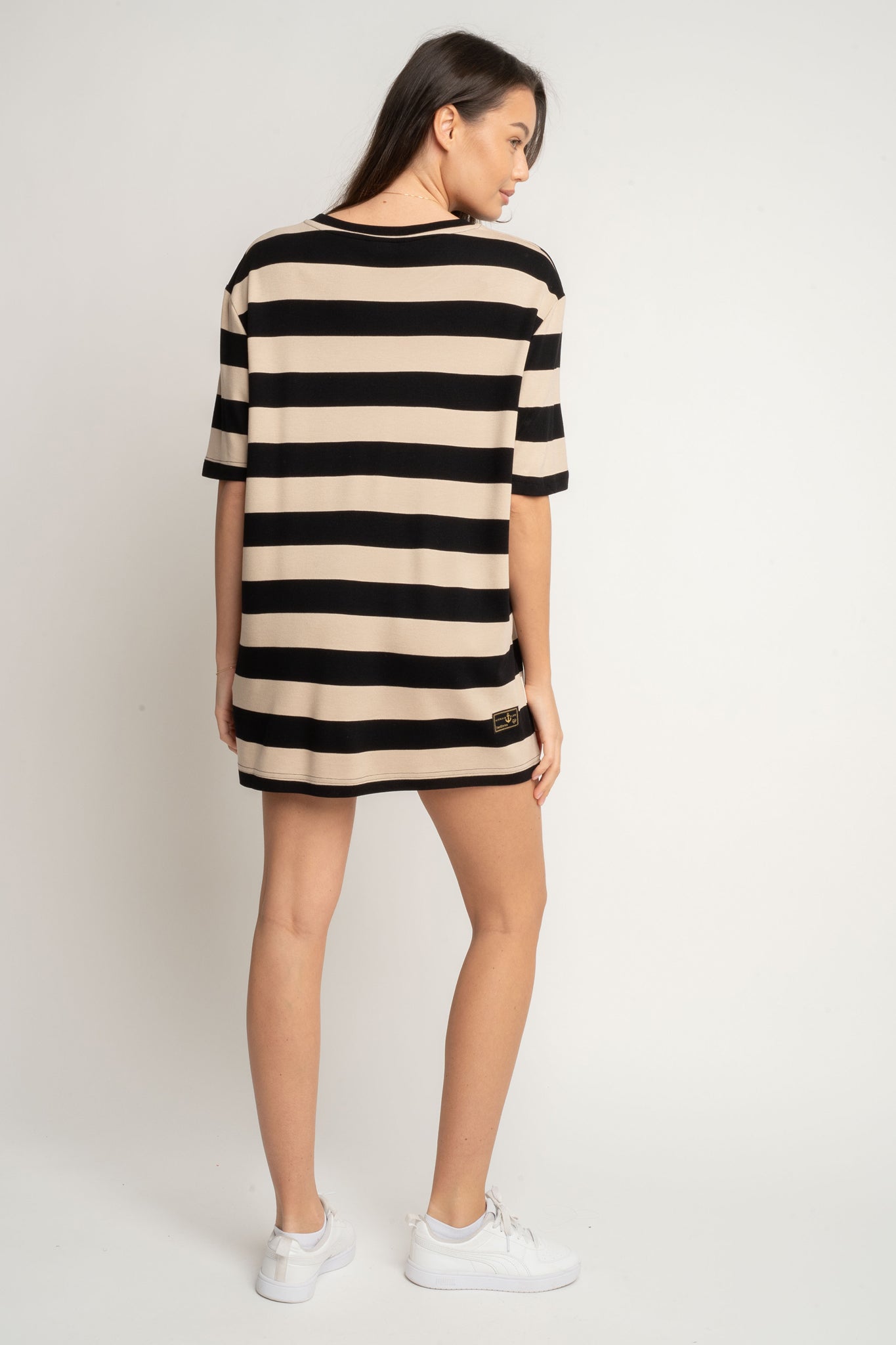 T-SHIRT CZARNY W PASKI - MARE