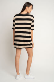 T-SHIRT CZARNY W PASKI - MARE