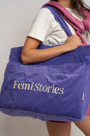 TORBA TYPU SHOPPER BAG FIOLETOWA Z ŻÓŁTYM NAPISEM - NAYA