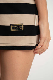 T-SHIRT CZARNY W PASKI - MARE