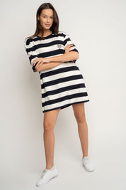 T-SHIRT CIEMNOGRANATOWY W PASKI - MARE