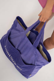 TORBA TYPU SHOPPER BAG FIOLETOWA Z ŻÓŁTYM NAPISEM - NAYA