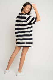 T-SHIRT CIEMNOGRANATOWY W PASKI - MARE