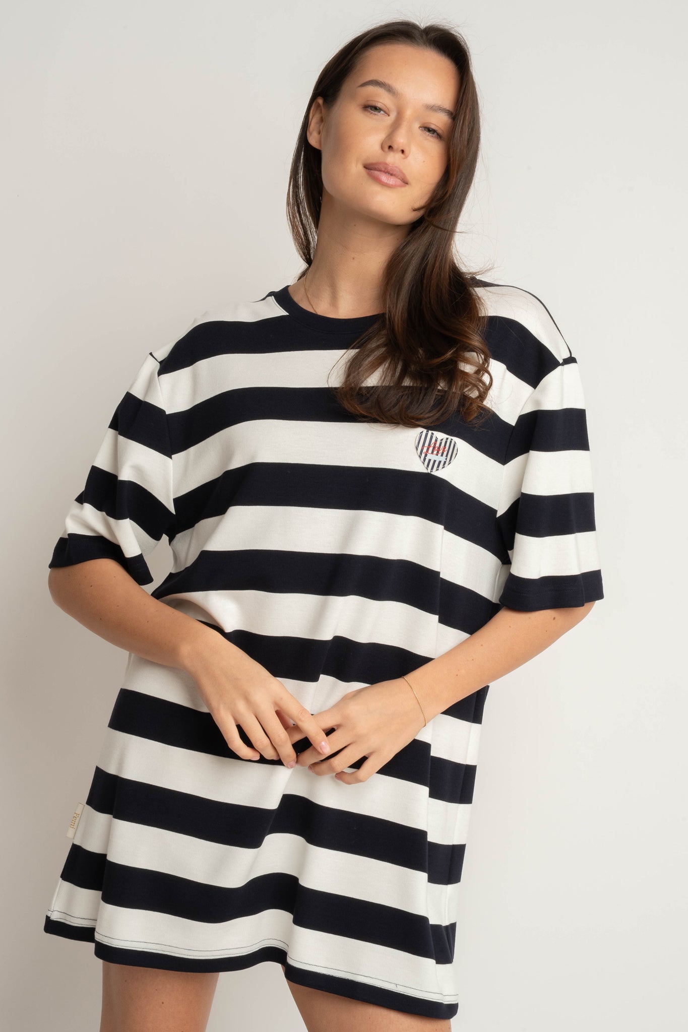 T-SHIRT CIEMNOGRANATOWY W PASKI - MARE