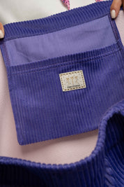 TORBA TYPU SHOPPER BAG FIOLETOWA Z JASNORÓŻOWYM NAPISEM - NAYA