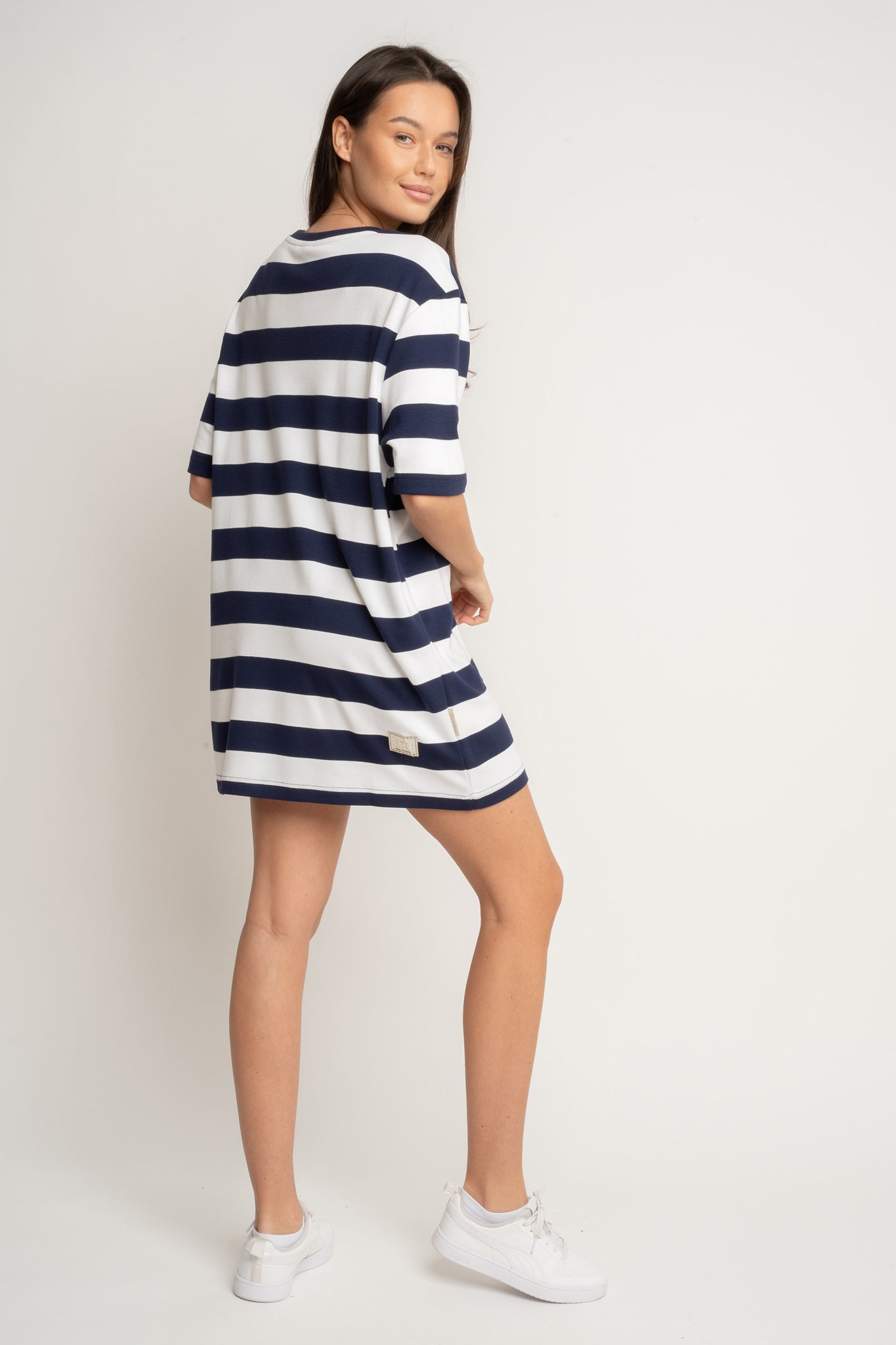 T-SHIRT GRANATOWO/BIAŁY W PASKI - MARE