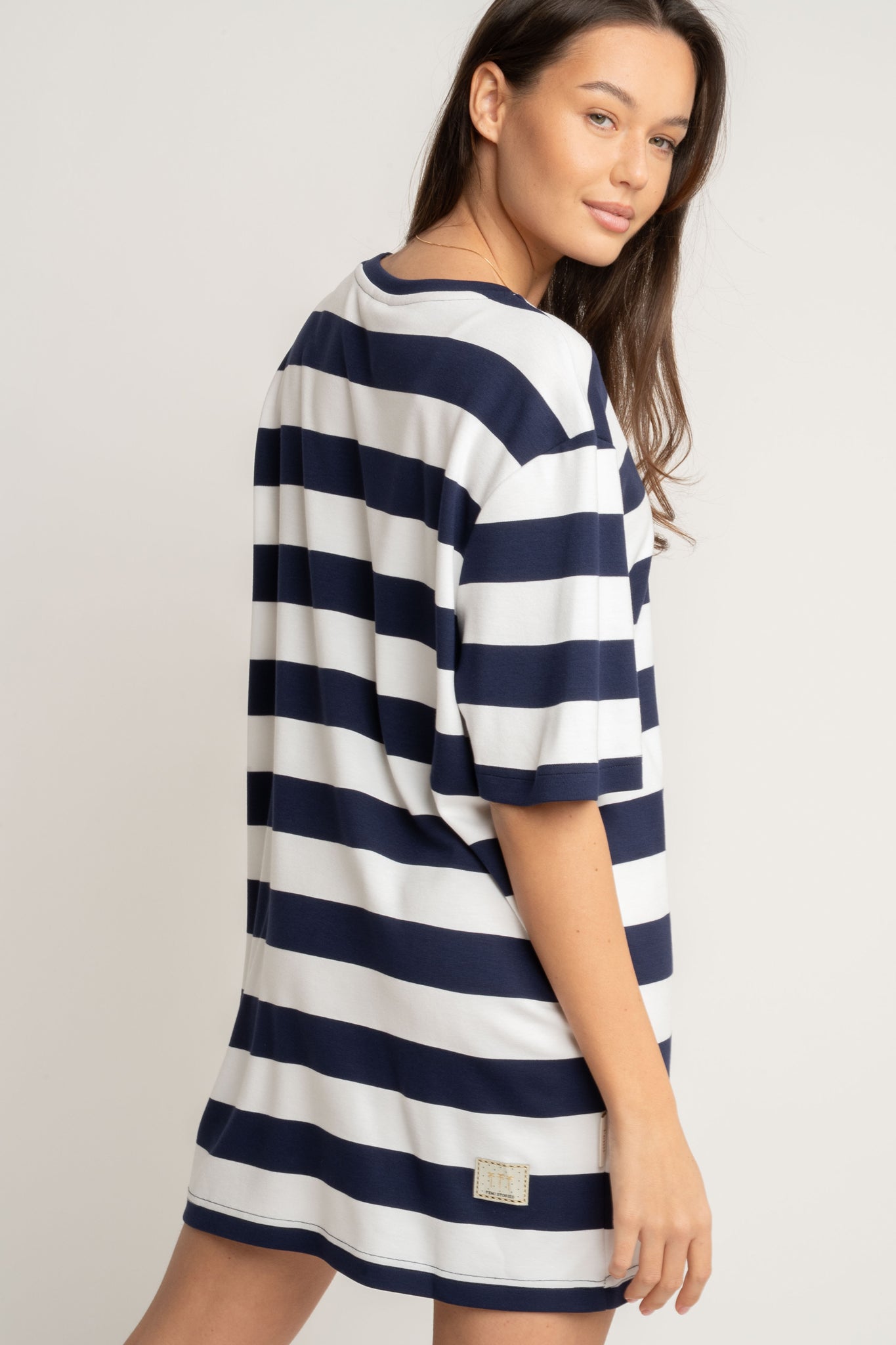 T-SHIRT GRANATOWO/BIAŁY W PASKI - MARE