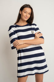 T-SHIRT GRANATOWO/BIAŁY W PASKI - MARE