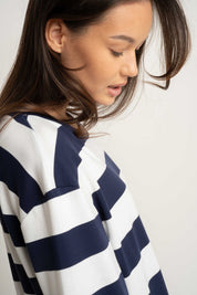 T-SHIRT GRANATOWO/BIAŁY W PASKI - MARE