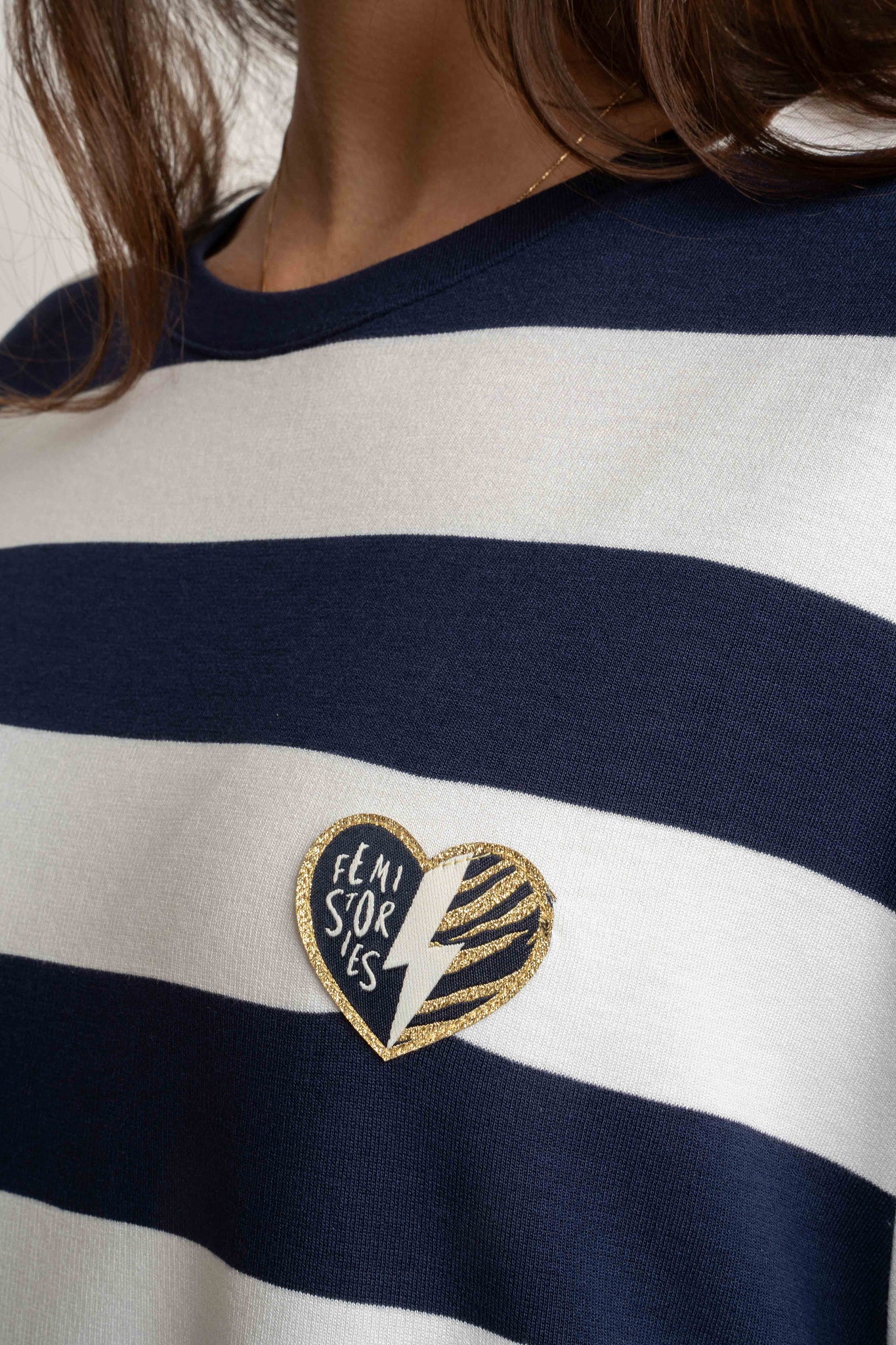 T-SHIRT GRANATOWO/BIAŁY W PASKI - MARE